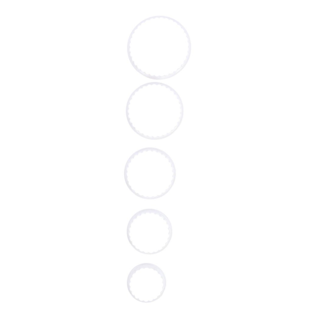 Patisse uitsteekvormen rond gekarteld 5-delig wit