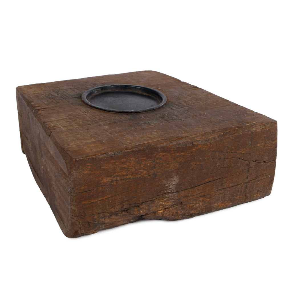 Miscellaneous candlestick wim mixed colors recycled wood