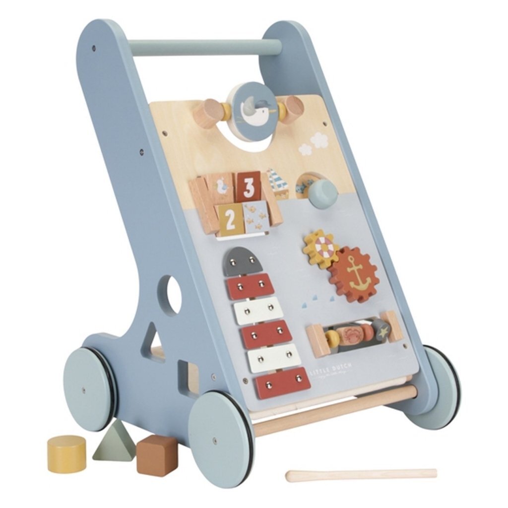 Lille hollandske træ baby walker Sailors Bay Blue Blue