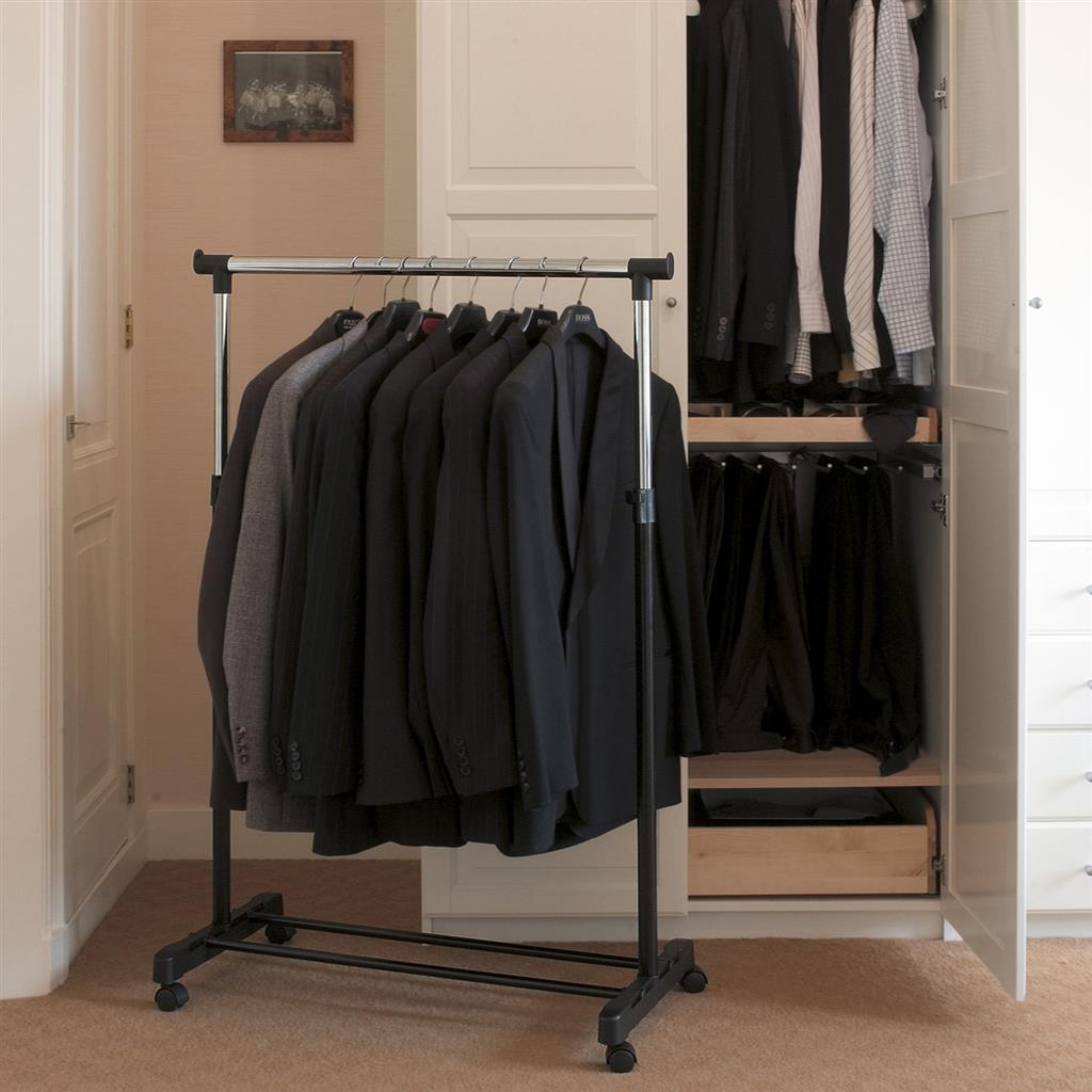 V-part clothes rack 84x170x43 cm black