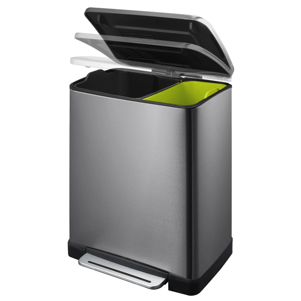 EKO EKO PEDAL BIN E-CUBE 28 L + 18 L de couleur en acier