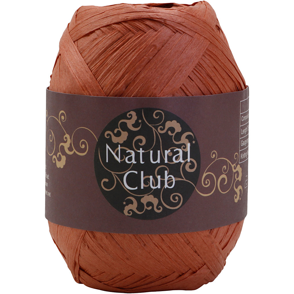 Paper raffia yarn, brown, 75 m 1 piece