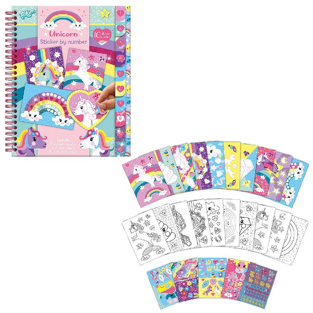 Totum Sticker Book Sticker by Number Unicorn