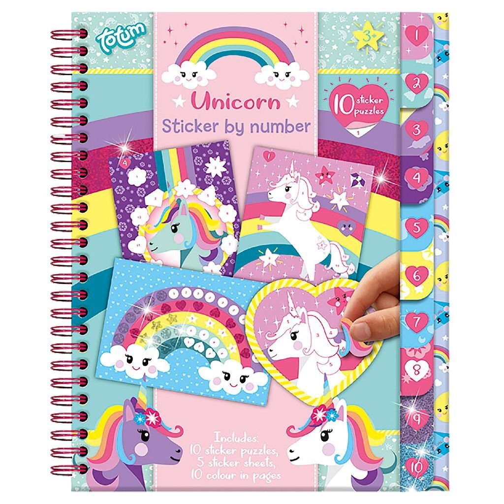 Totum Sticker Book Sticker by Number Unicorn
