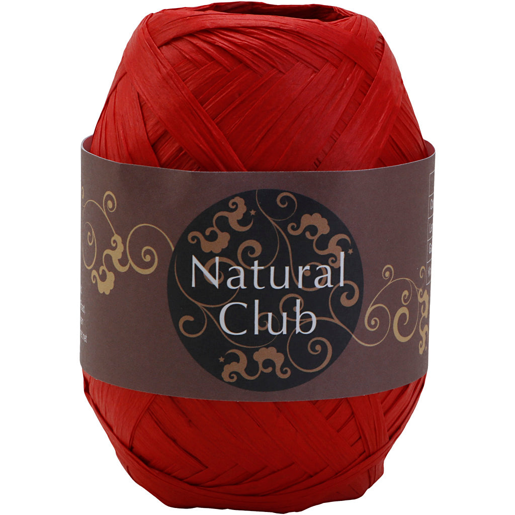 Paper raffia yarn, red, 75 m 1 piece