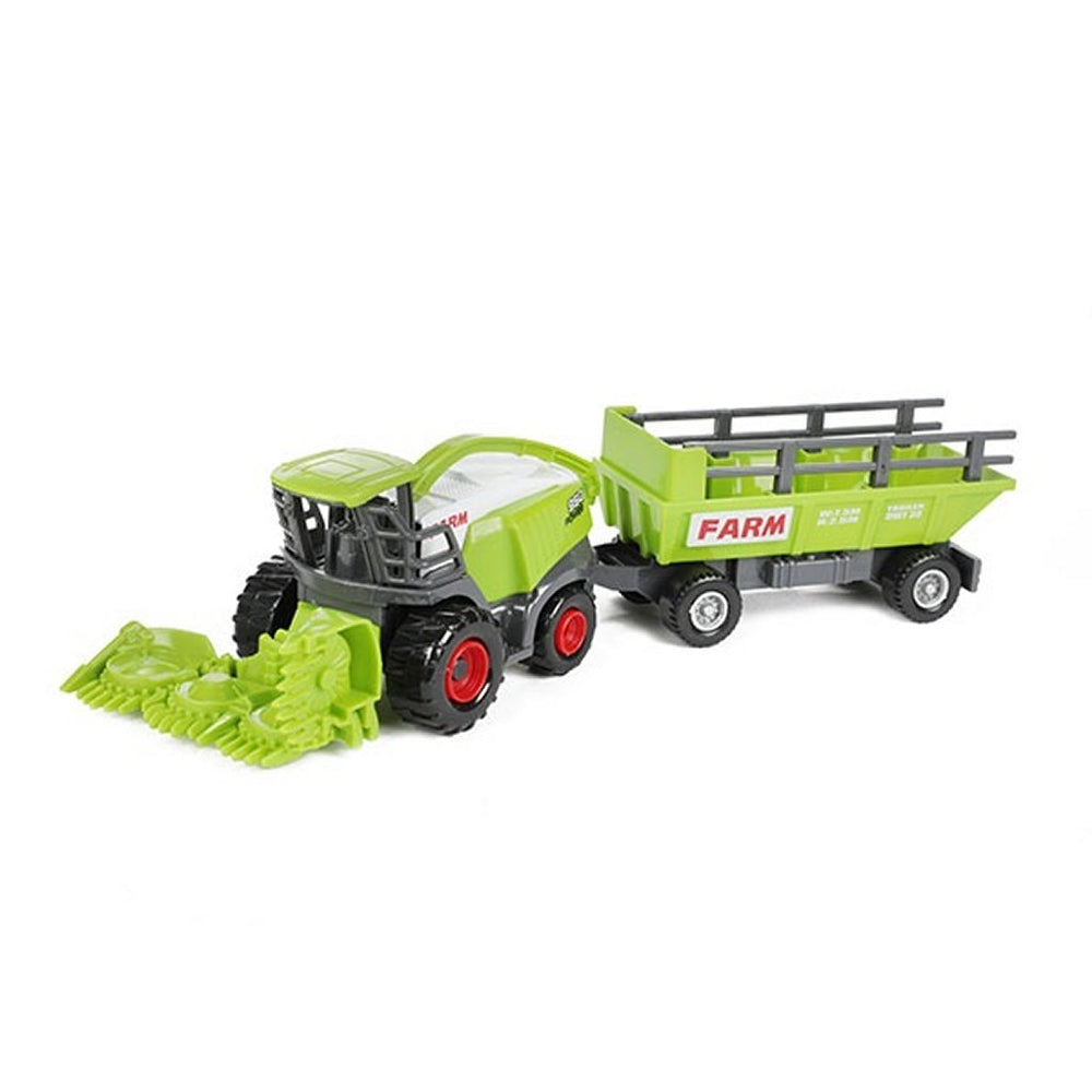 Metal Agricultural Machine with Trailer, 2 pcs.
