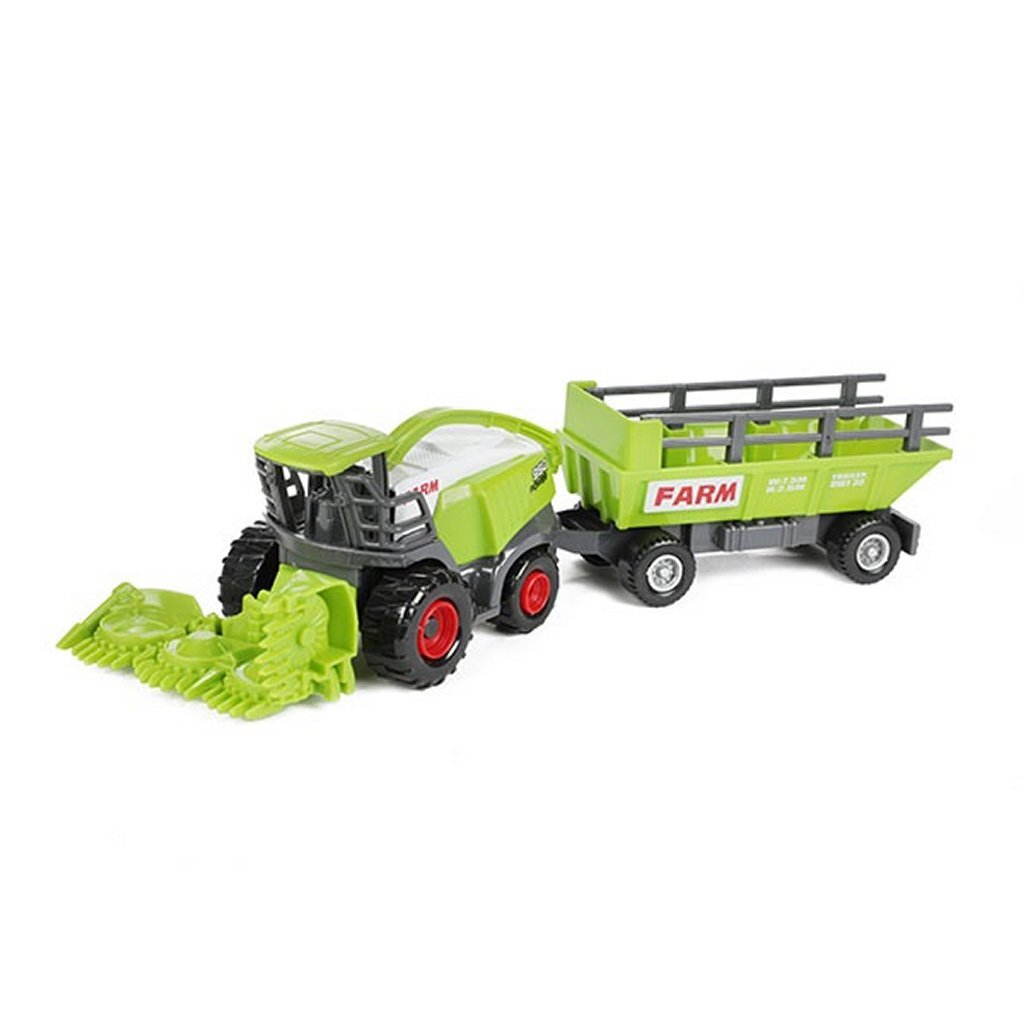 Metal Agricultural Machine with Trailer, 2 pcs.