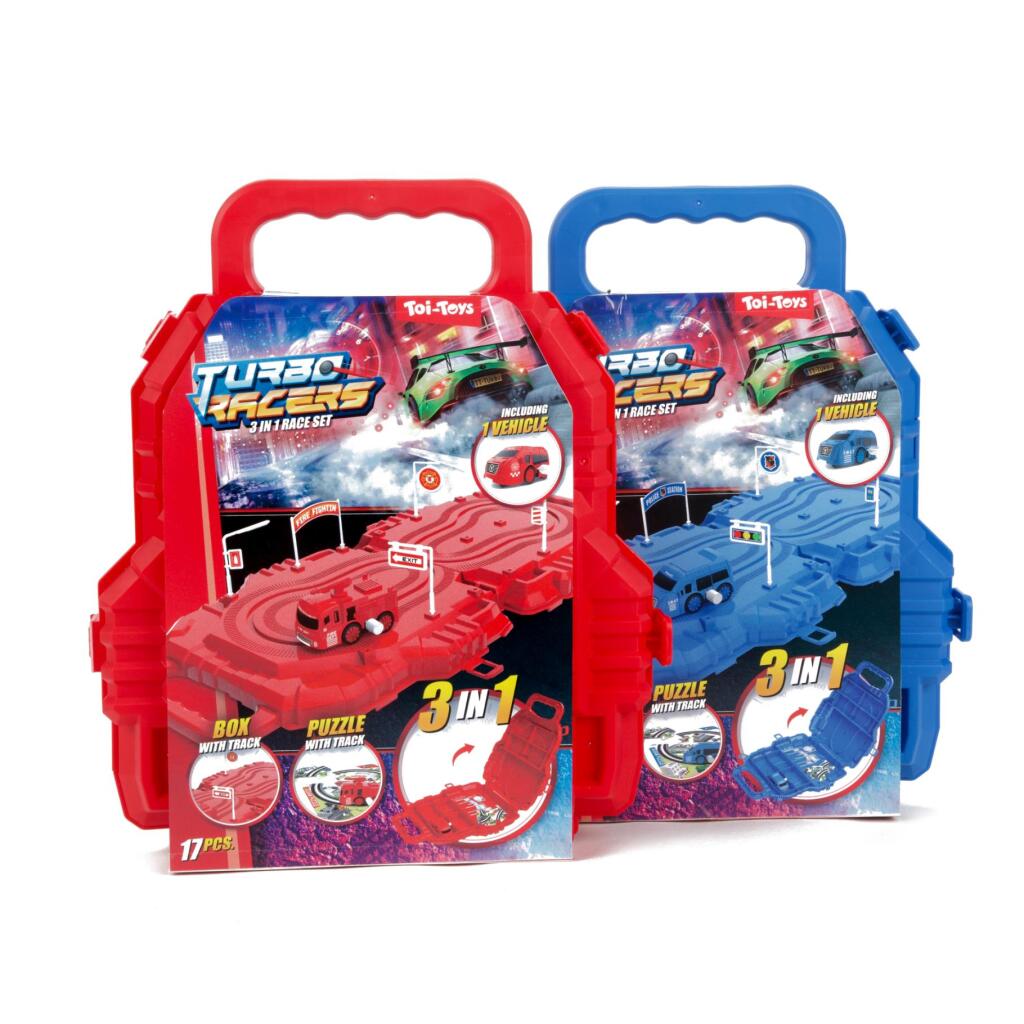 Toi-toys racing set in suitcase, various colours