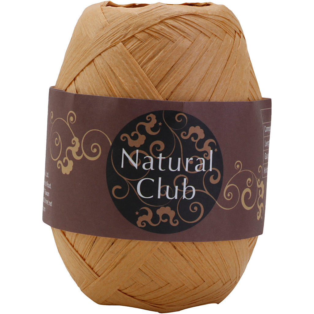 Paper raffia yarn, light brown, 75 m 1 piece