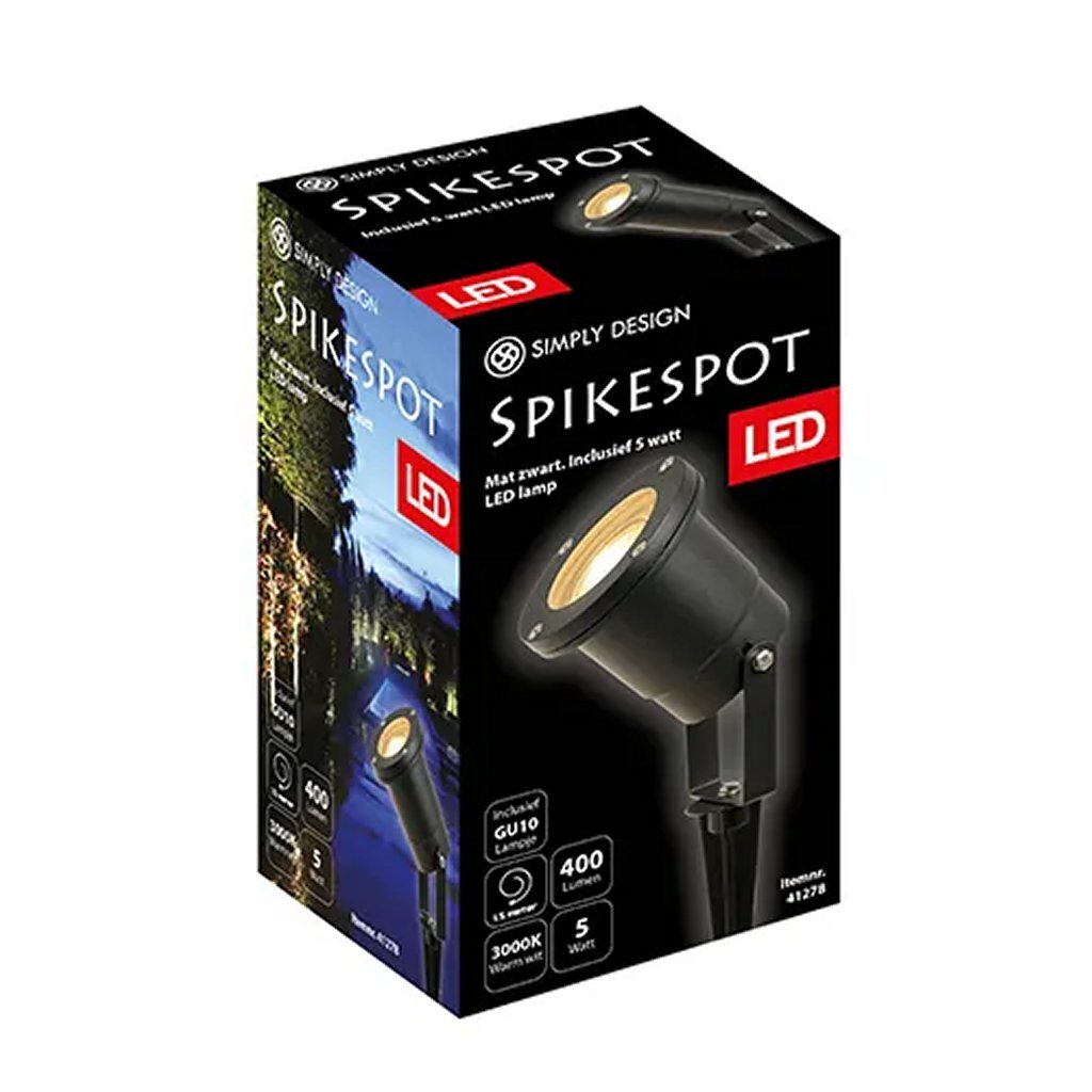 Simply Design LED-Spike-Spot GU10 5 W 3000 K aus schwarzem Metall