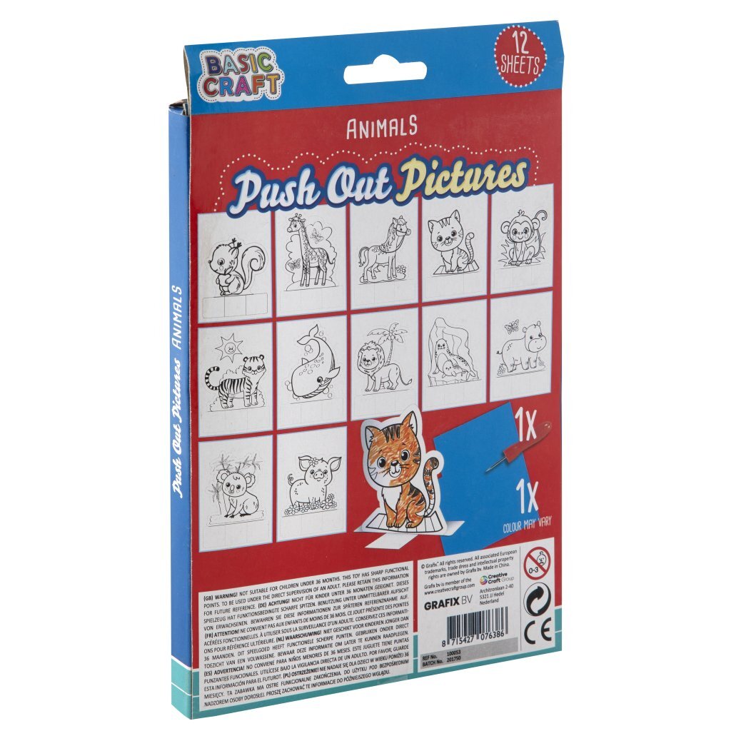 Bongers jouets artisanat de base pushout cartes perforées animaux