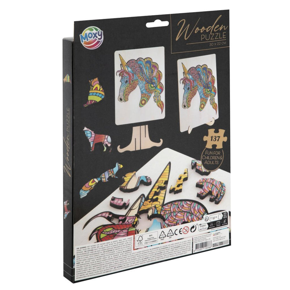 Creative craft group moxy wooden puzzle unicorn 137 pieces