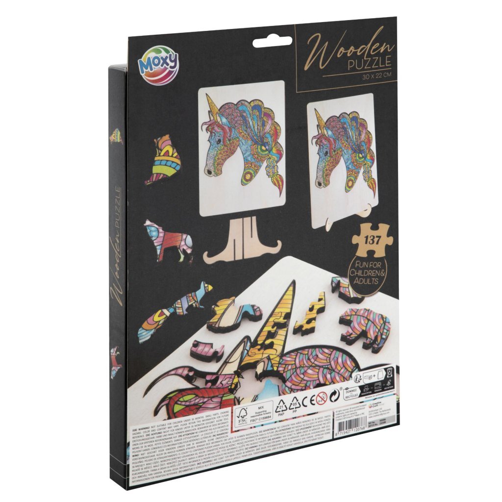 Creative craft group moxy wooden puzzle unicorn 137 pieces