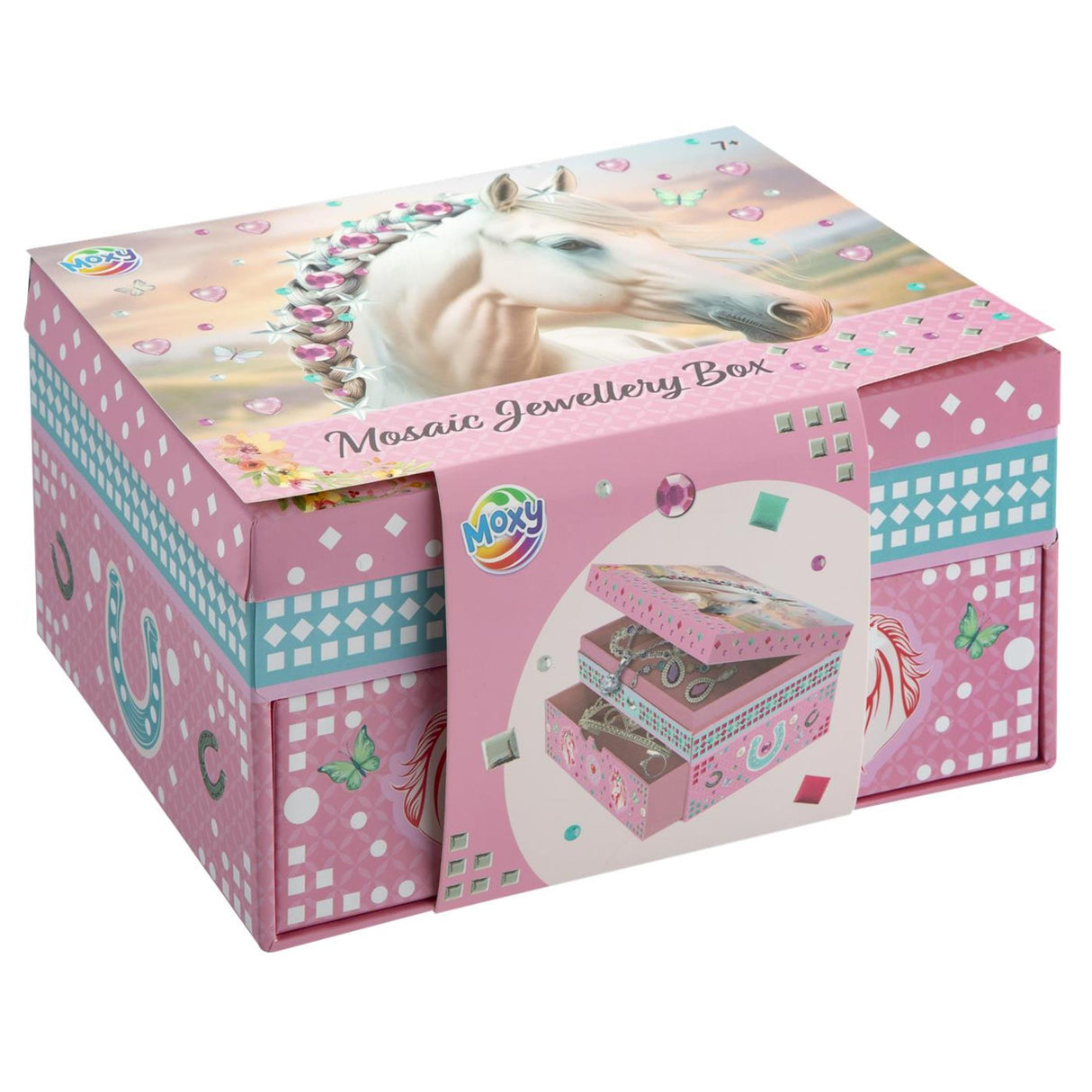 Creative craft group mosaic jewelry box to decorate - horses