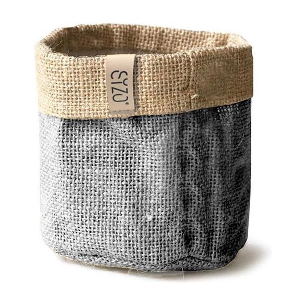 Sizo Sizo Sac à Plantes en Jute Imperméable 13 cm Gris