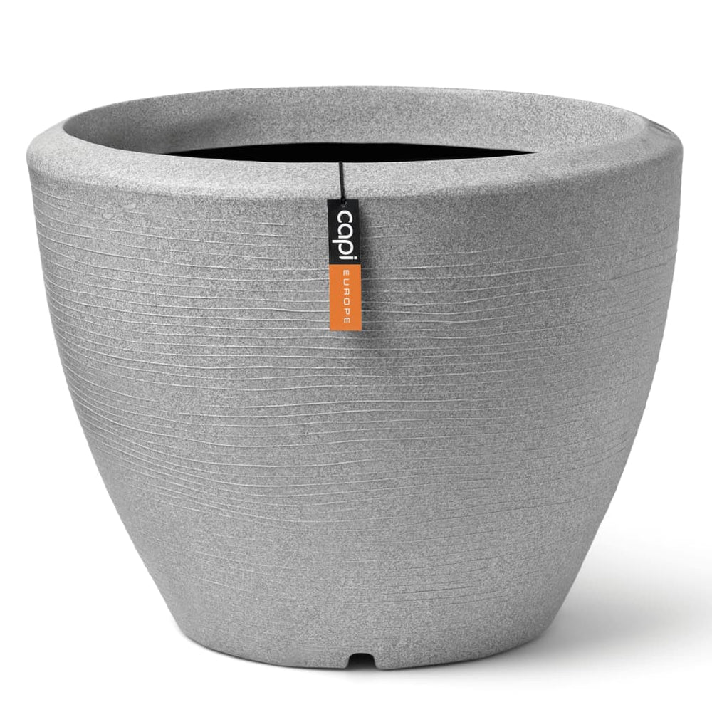 Capi Flowerpot Arco Granito cônico baixo 48x35 cm de cor de marfim