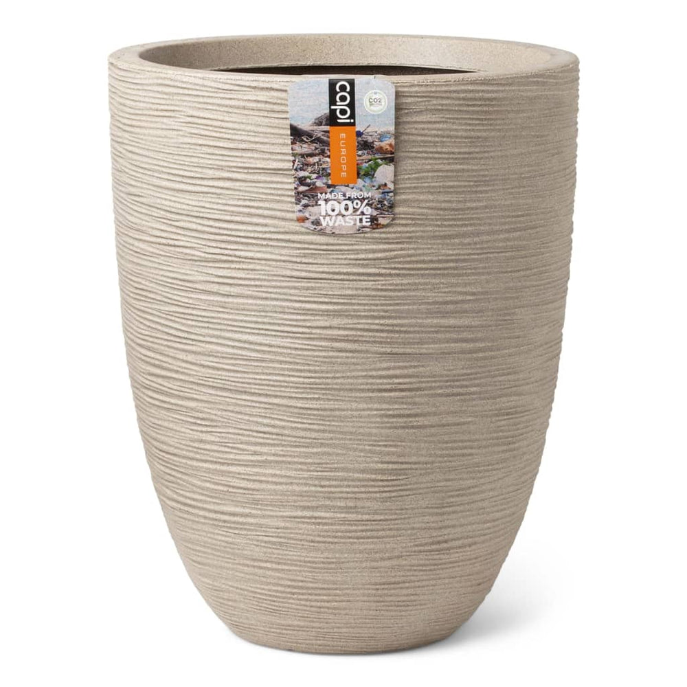 Capi planter waste rib elegant low 46x58 cm terrazzo beige
