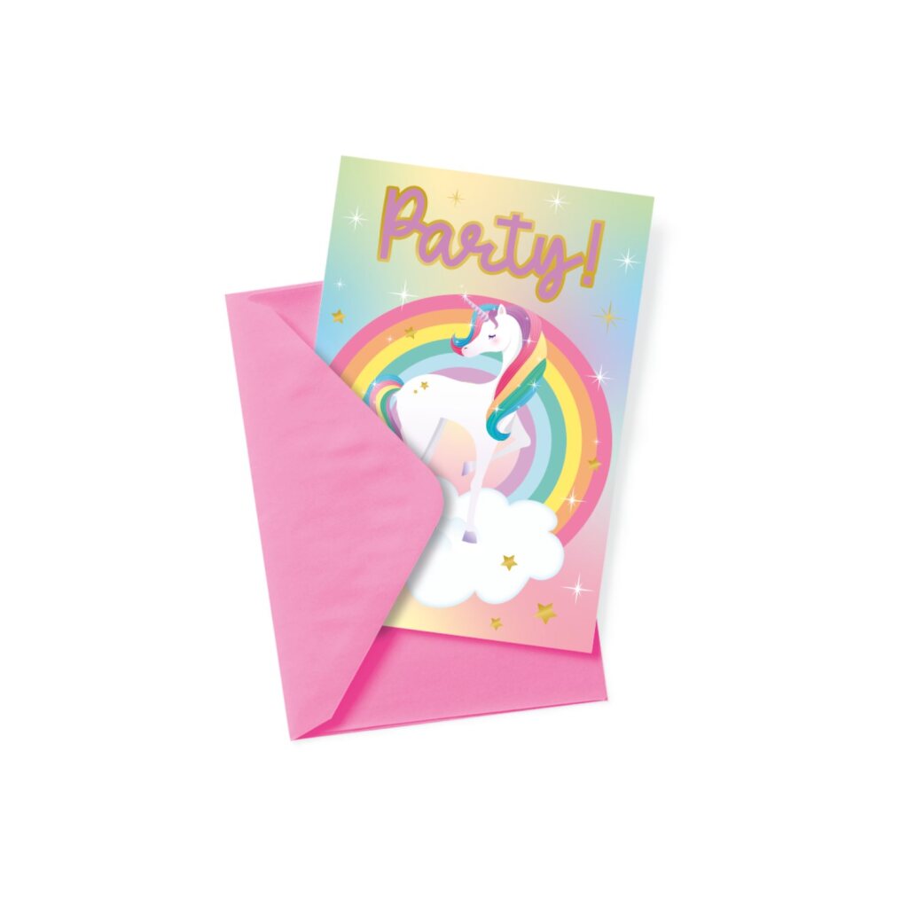 Other brands unicorn invitation cards 6 pieces