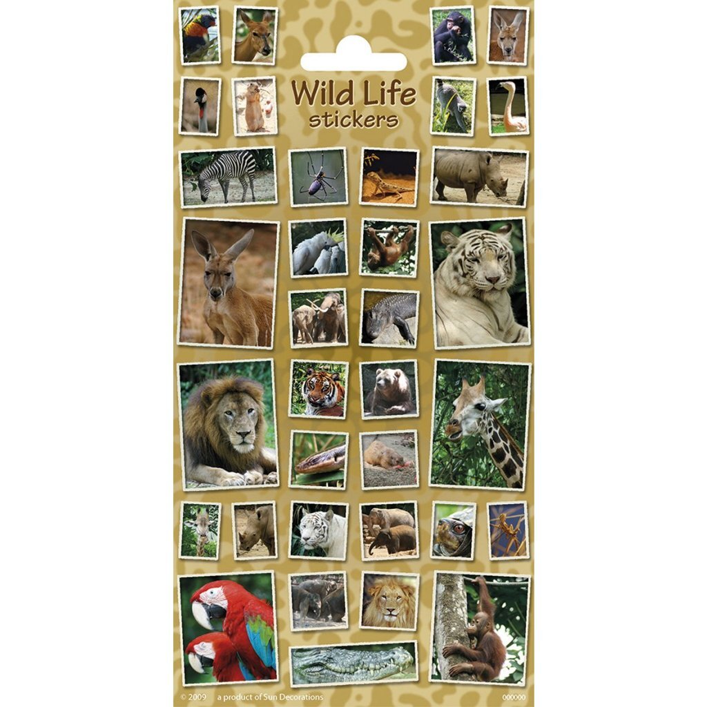 Totum sticker sheet of wild animals