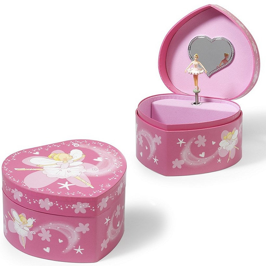 Simply for kids wooden jewelry box heart with elf