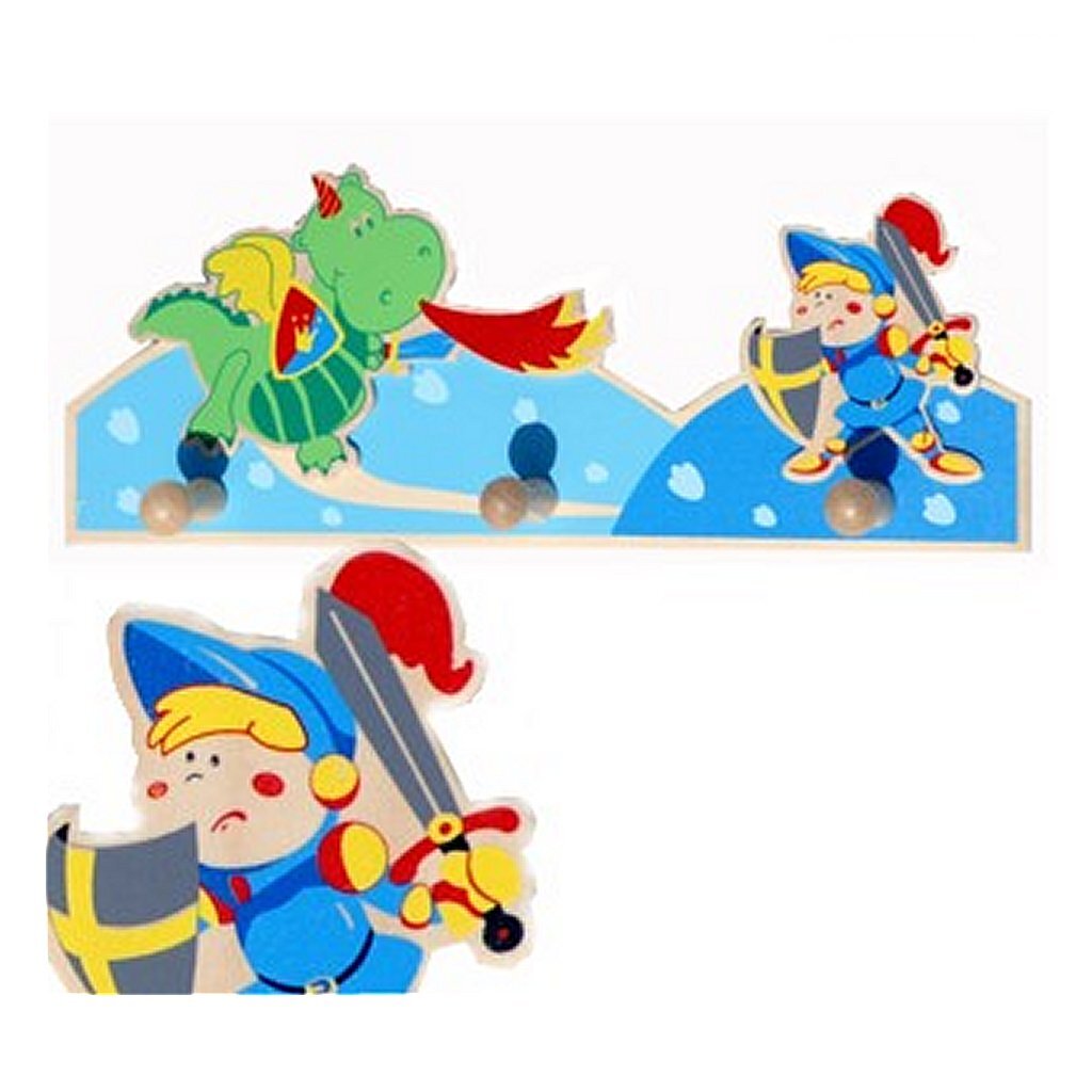 Simply for kids wooden coat rack knight