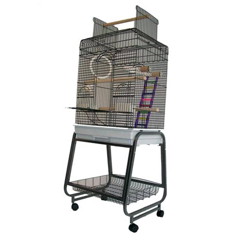 Strong Parrot Cage Villa Aurelia 56x43x154 CM Silver Grey 93025