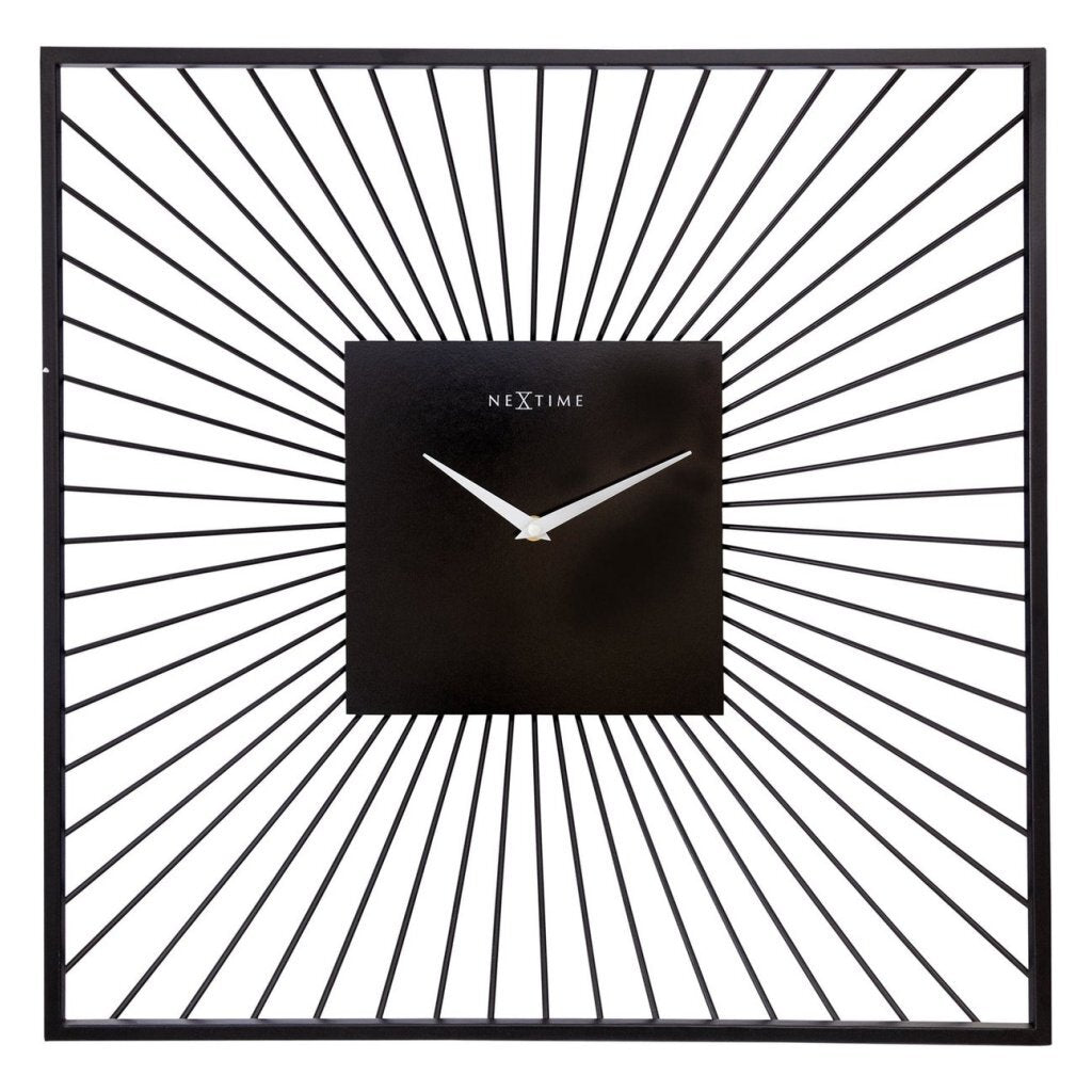 STIPTIME Wall Clock Square 45x45x15 CM Black Metal