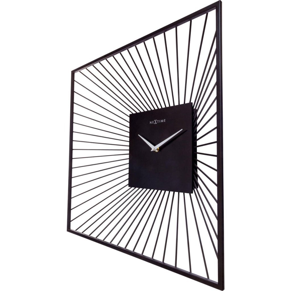 STIPTIME Wall Clock Square 45x45x15 CM Black Metal