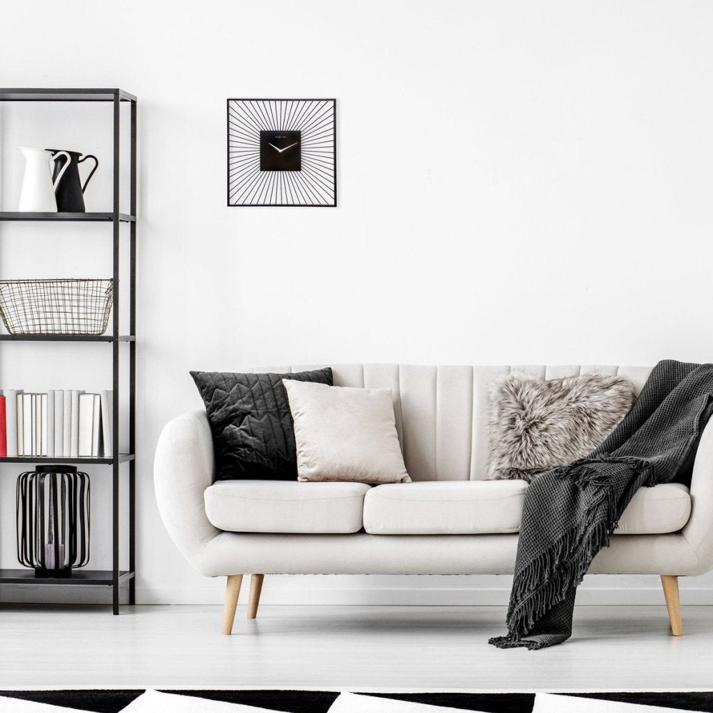 STIPTIME Wall Clock Square 45x45x15 CM Black Metal