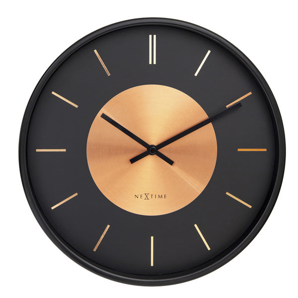 NeXtime NeXtime NE-3535CO Wall Clock Retro II 25cm Black Copper Metal