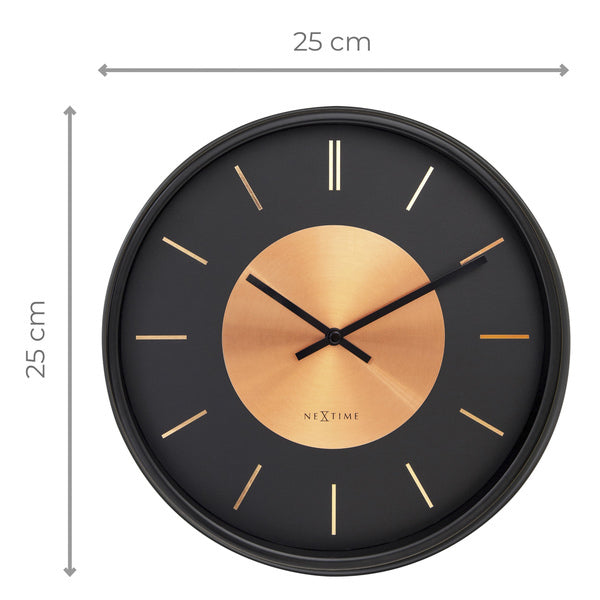NeXtime NeXtime NE-3535CO Wall Clock Retro II 25cm Black Copper Metal