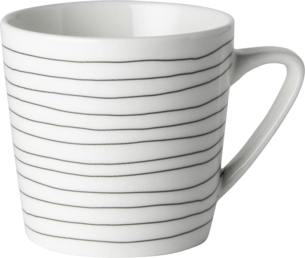 Niederländische Rosendachbox Schwarz -Weiß -Kaffeetasse Schwarze Streifen 20 cl