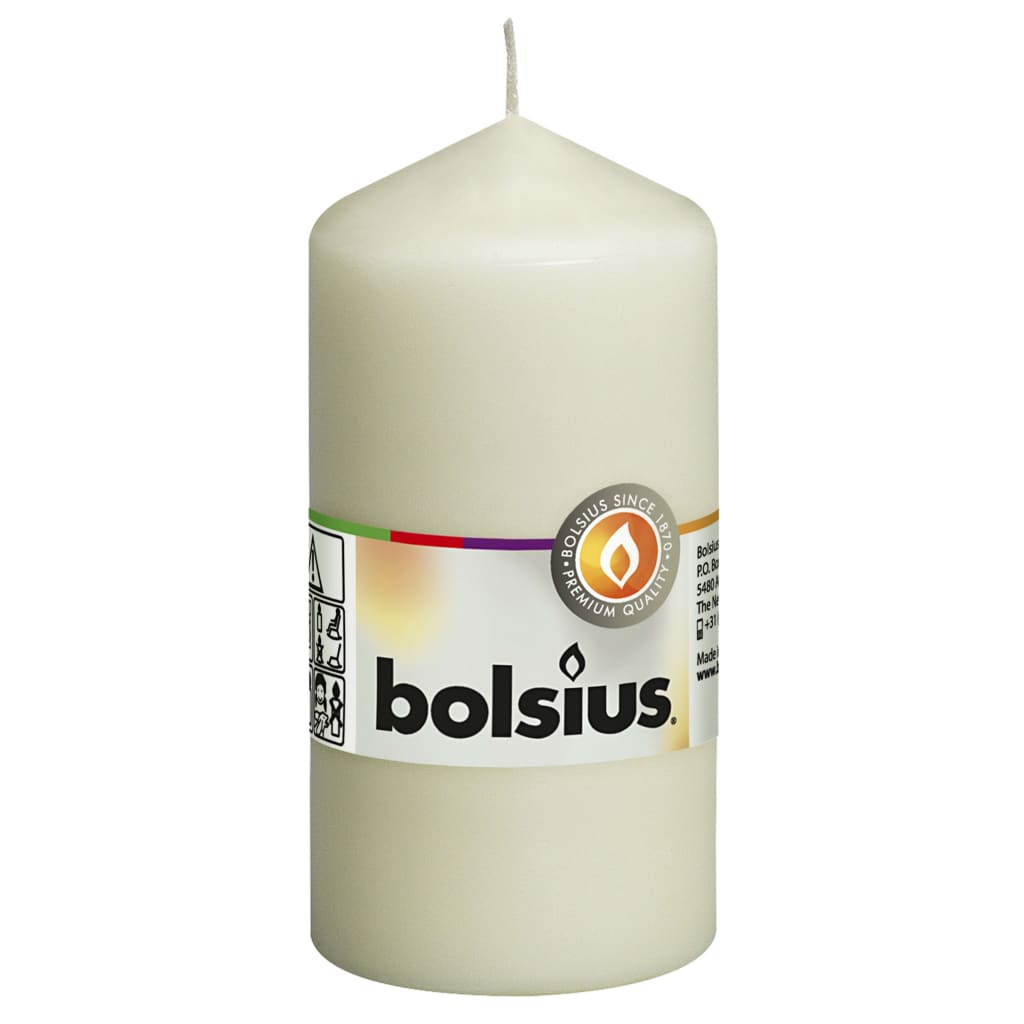 Bolsius Bolsius Pillar Candles 10 pcs 120x58 mm ivory