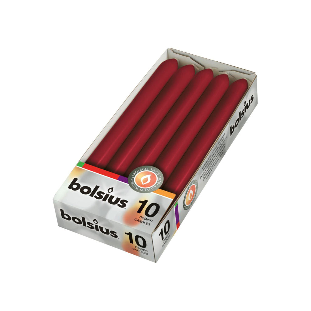 Bolsius Bolsius Dinner Candles 2x23 cm 10 Pieces Wine Red