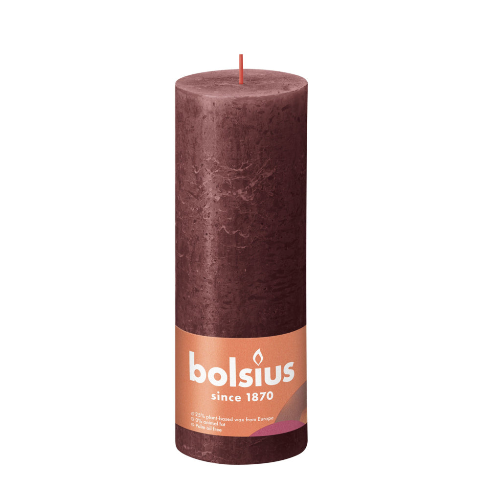 Bolsius pillar candle 19x6.8 cm dark red
