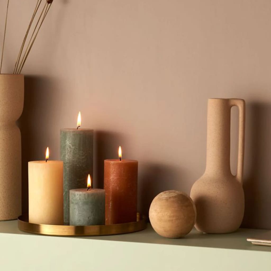 Bolsius Bolsius Stollen Shine 4 St Rustic 190x68 mm sveže oljčno obarvano