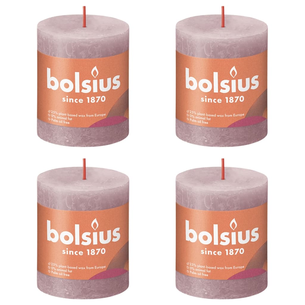 Bolsius Bolsius Stollen Shine 4 St Rustic 80x68 mm Ash Rose