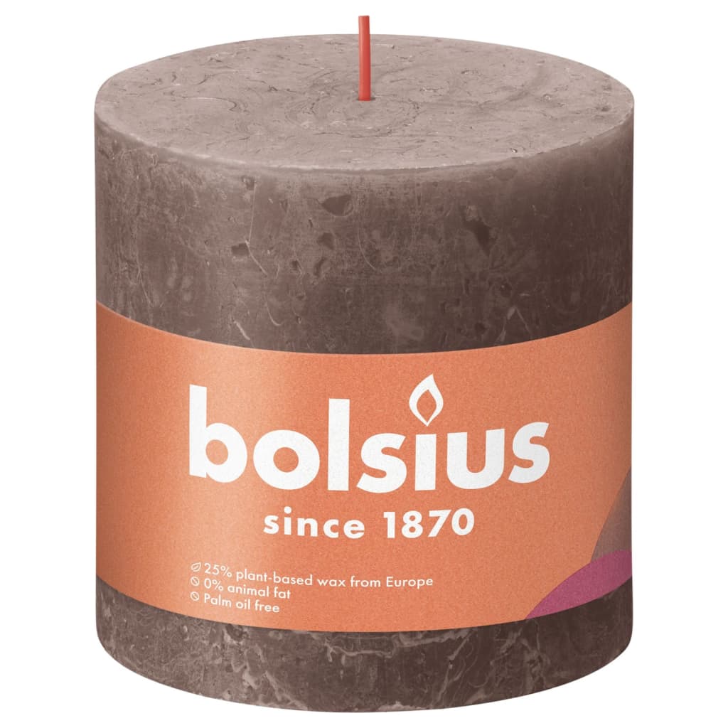 Bolsius Bolsius Stollen Shine 3 St Rustic 100x100 mm rustique taupe