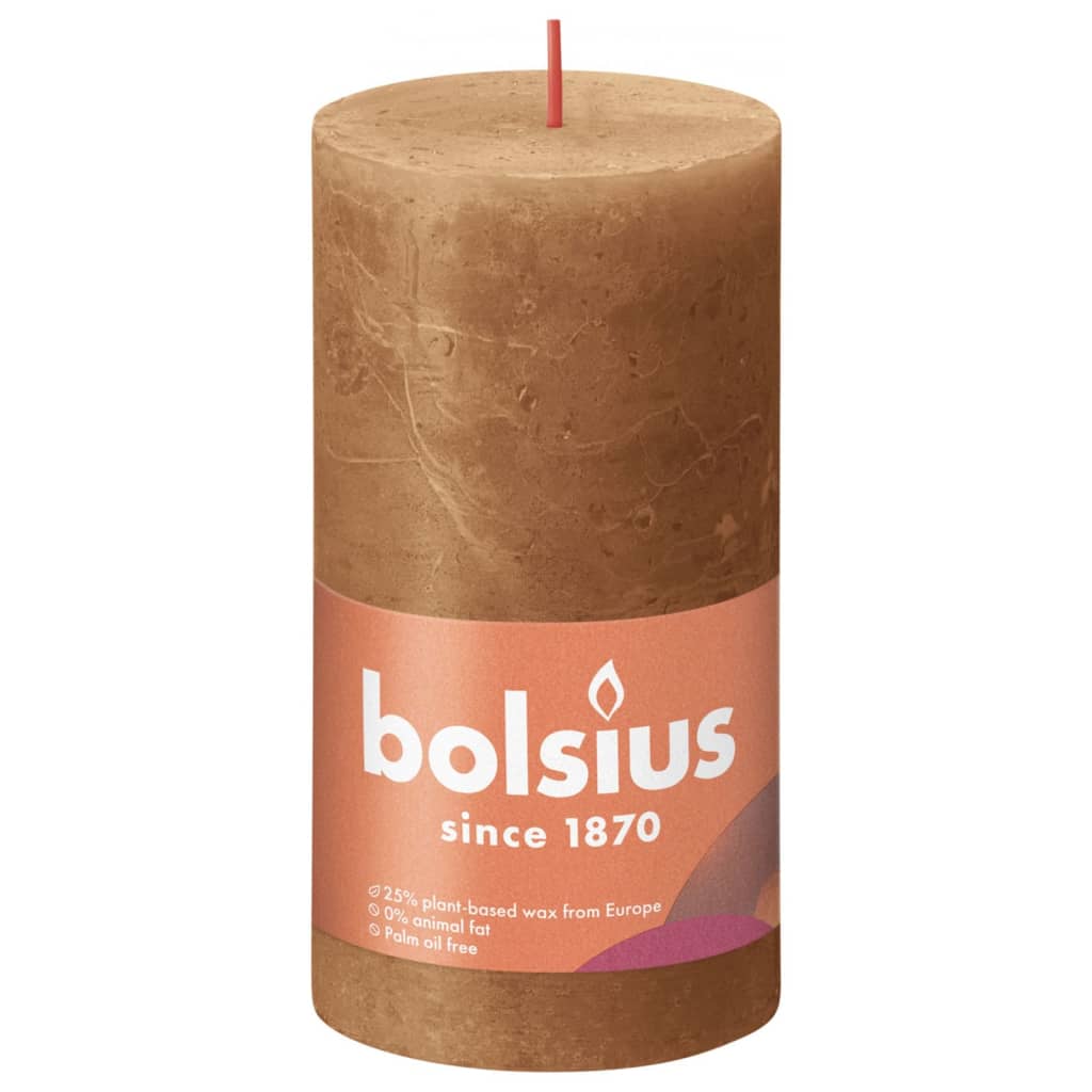 Bolsius Bolsius Stollen Shine 4 St rustic 130x68 mm Spice Brown