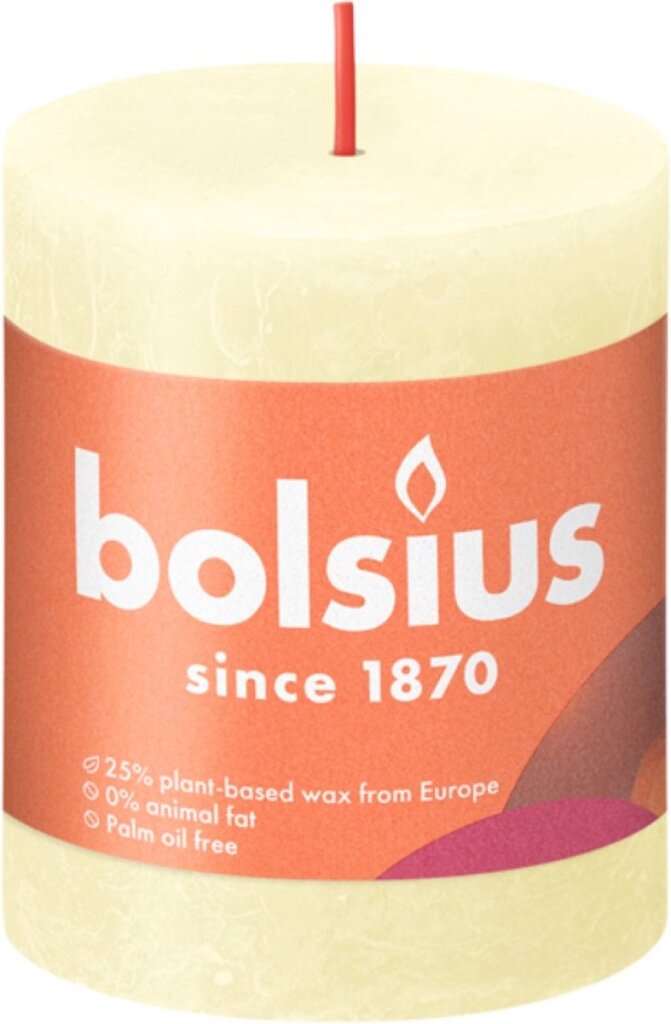 Bolsius pillar candle rustic butter yellow 8 cm 7 cm