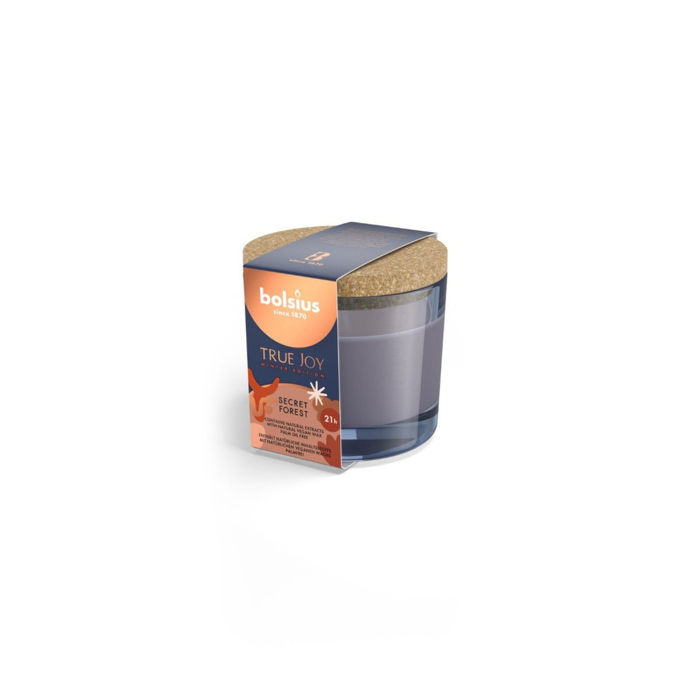 Bolsius scented candle in glass true joy secret forest