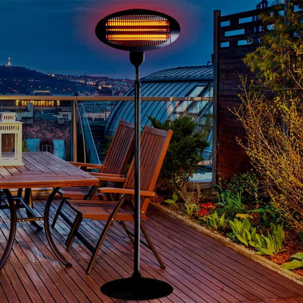 Ausgezeichnete Elektrik -Elektrik -Terrasse Biere 2000 W Quarz schwarz