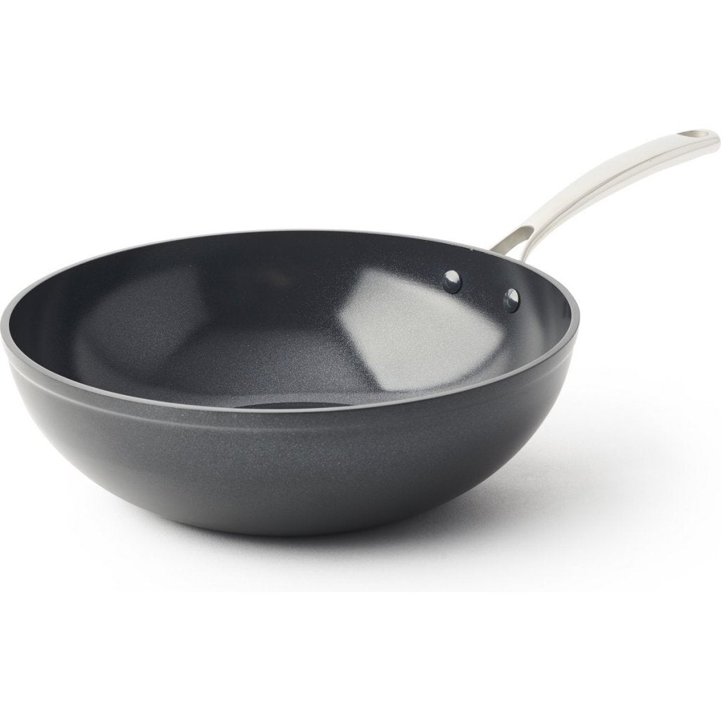 Bk superior ceramic wok pan 30 cm black