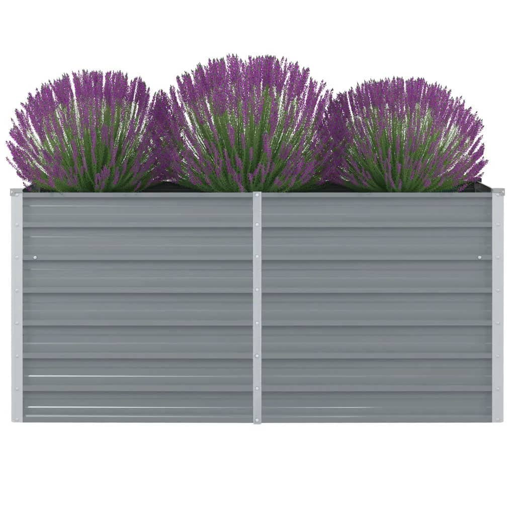 Plantador Vidaxl elevado 160x80x77 cm de acero galvanizado gris