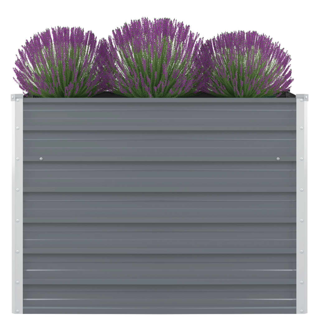 Vidaxl Raised Planter 100x100x77 cm Galvanized Steel Grey