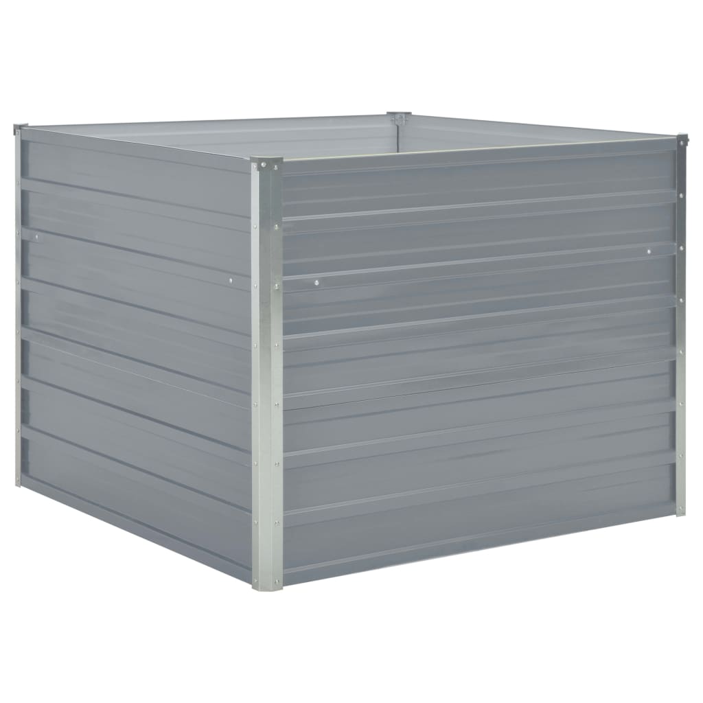 Vidaxl Raised Planter 100x100x77 cm Galvanized Steel Grey