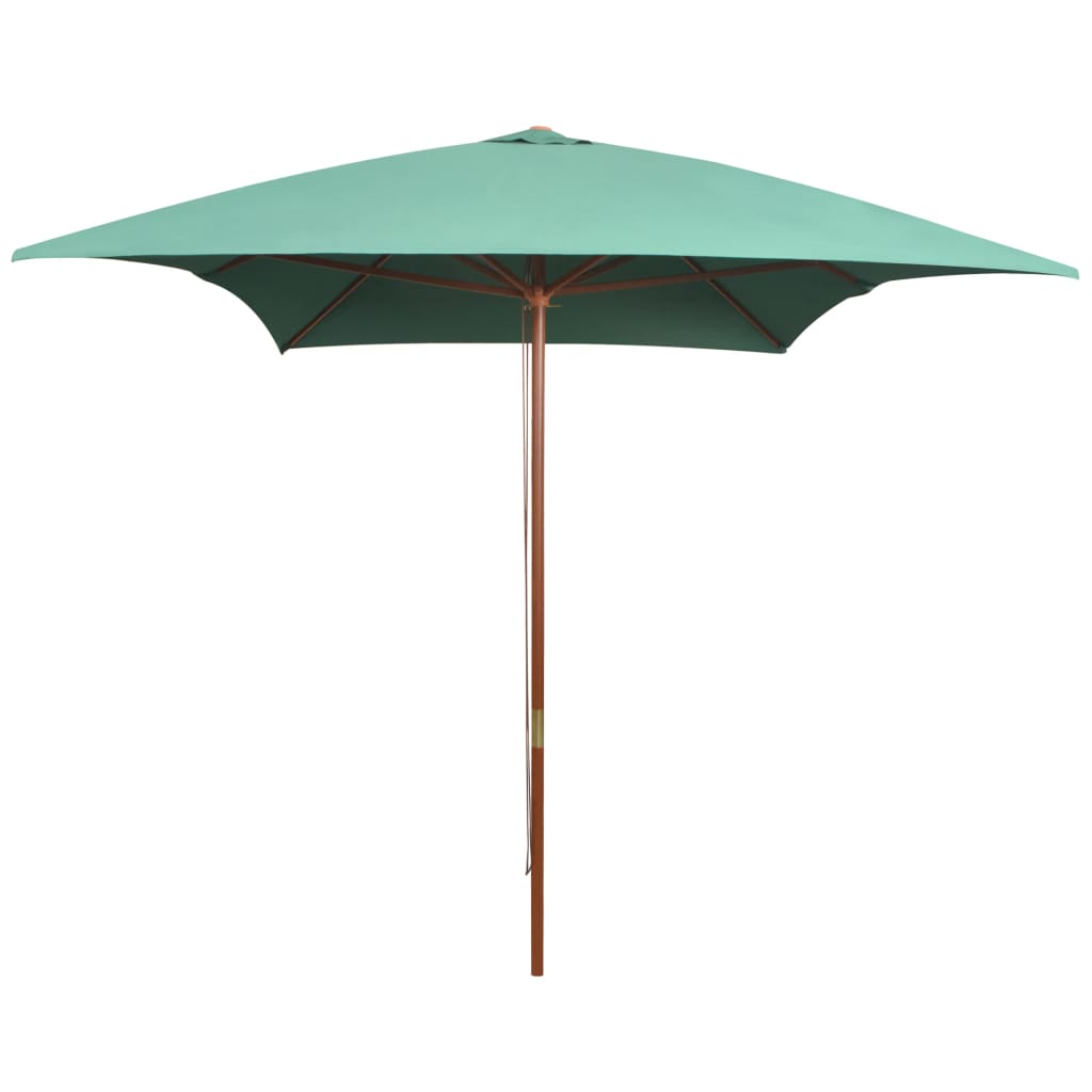 Vidaxl Parasol mit Holzstange 200x300 cm Grün