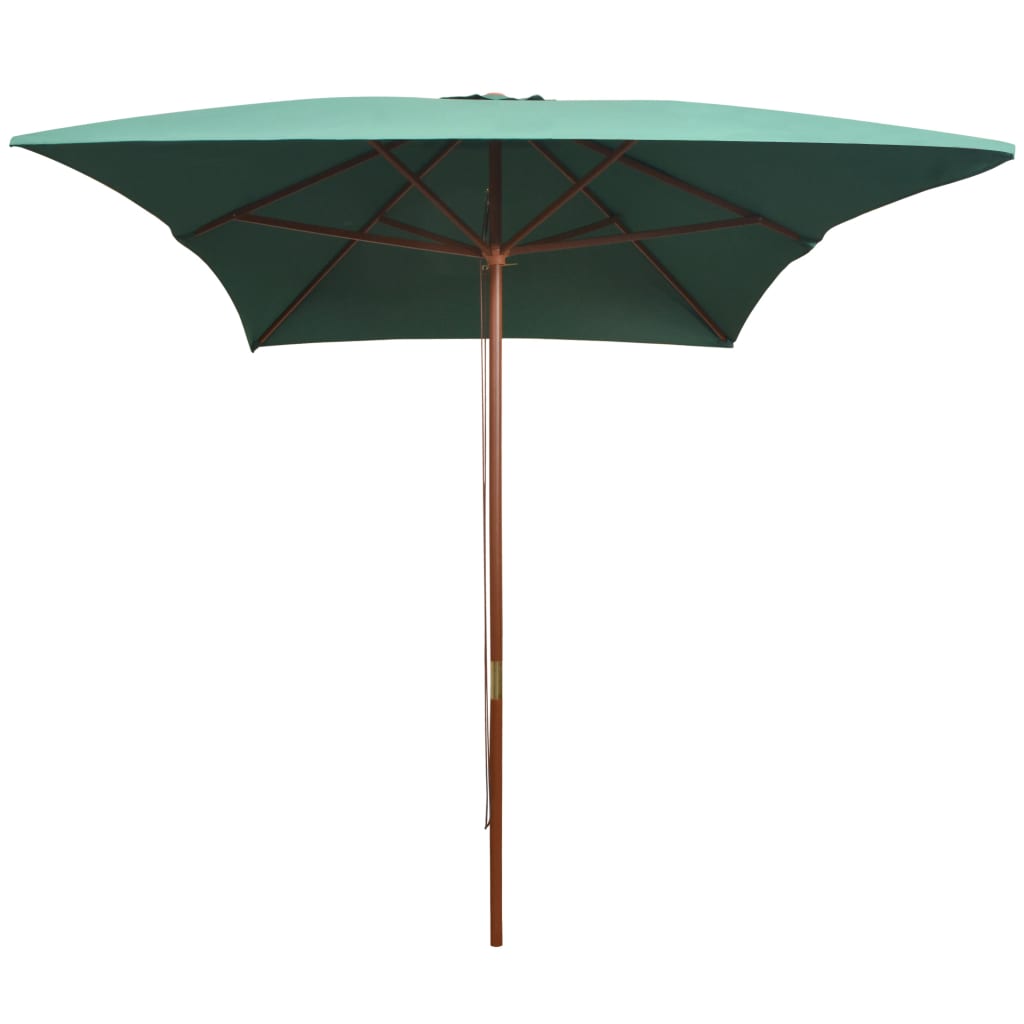 Vidaxl Parasol mit Holzstange 200x300 cm Grün