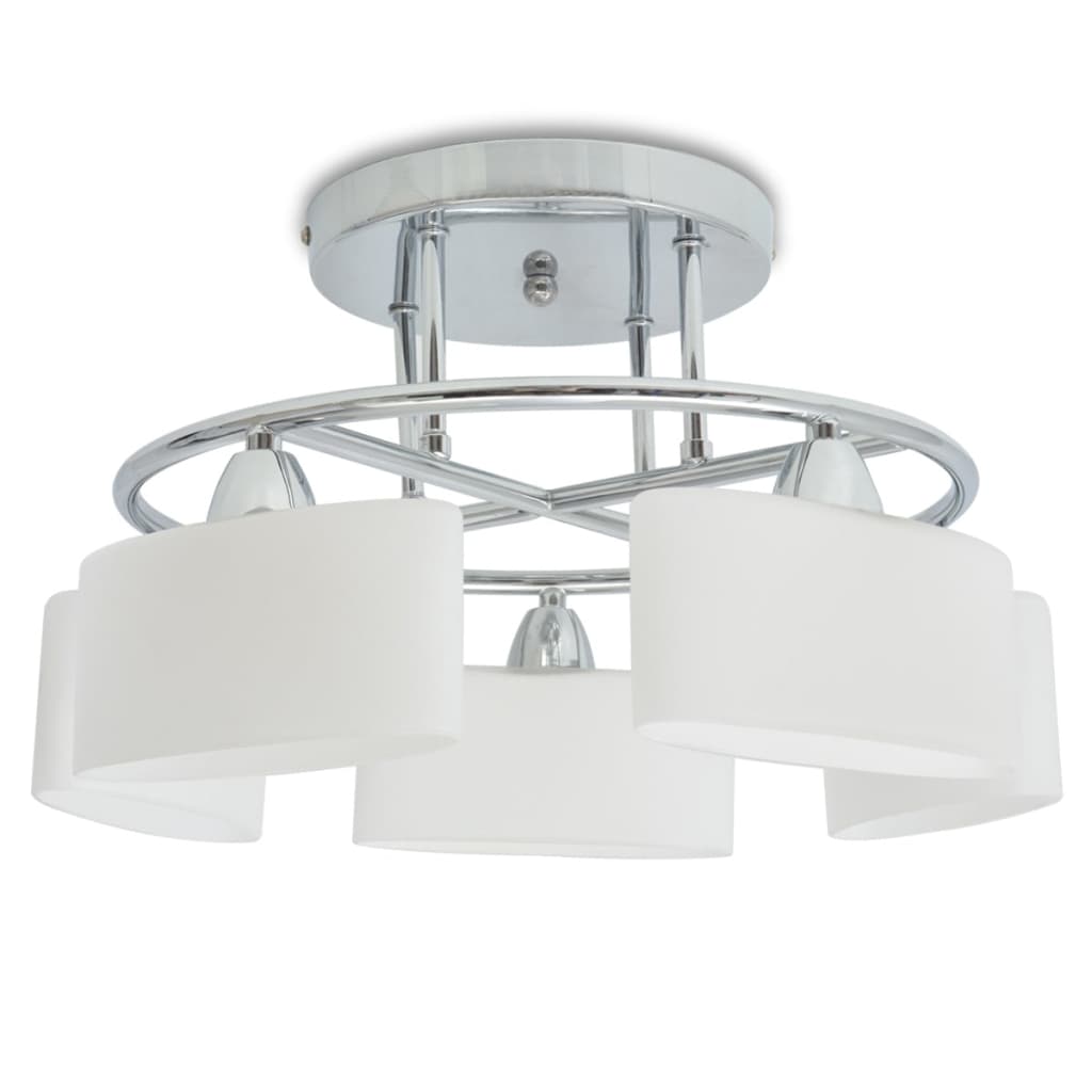 Lampada a soffitto Vidaxl con cappucci di vetro a forma di ellips 5xe14 200w
