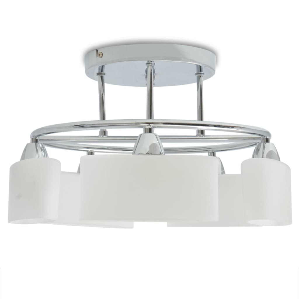 Lampada a soffitto Vidaxl con cappucci di vetro a forma di ellips 5xe14 200w